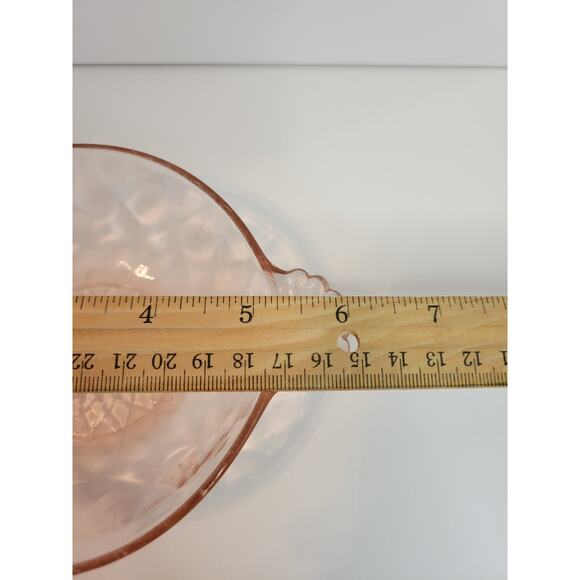 Vintage Pink Depression Glass Thumbprint Bowls Ice Cream Snack Collectible RARE - Picture 6 of 10
